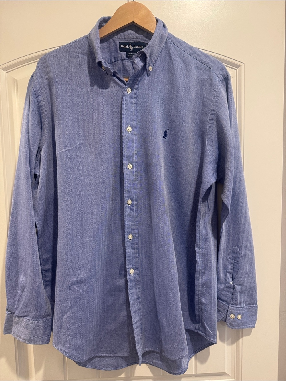 Ralph Lauren Blue Long-Sleeve Button-Down Oxford Shirt
